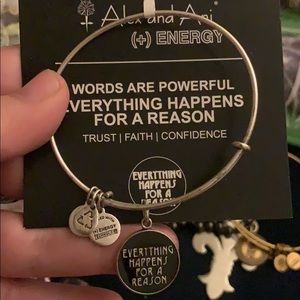 Silver Alex and Ani bracelet with charm